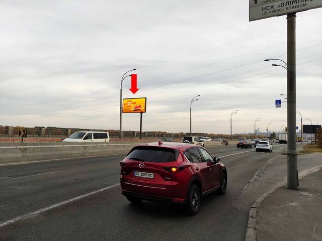 Щит 6x3,  Набережно-Рыбальская ул., 120м до перекрестка с Электриков ул., в сторону Подола, Электриков ул.
