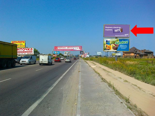 Щит 6x3,  Окружная дорога, с. Зимна Вода, возле супермаркетов "Эпицентр", "METRO", верхний