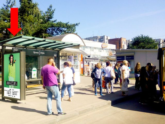 Сітілайт 1.2x1.8,  Мазепы ул., 13б / ул. Орлика, (остановка "Орлика"), супермаркет "Сильпо", в сторону ул. Б.Хмельницкого